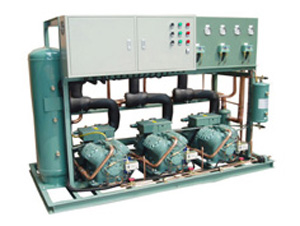 蒸發冷螺桿低溫機組三機頭