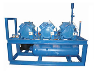 蒸發冷螺桿中溫機組三機頭